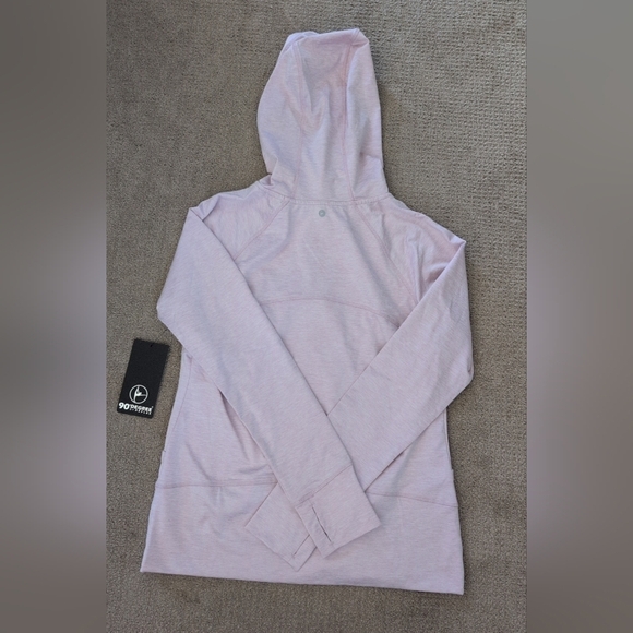 90 Degrees By Reflex Petal Pink Drawstring Hooded Thumbhole Athletic Jacket - Picture 6 of 10